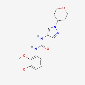 molecular formula C17H22N4O4 B2951198 1-(2,3-dimethoxyphenyl)-3-(1-(tetrahydro-2H-pyran-4-yl)-1H-pyrazol-4-yl)urea CAS No. 1797159-12-6