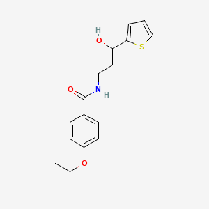 molecular formula C17H21NO3S B2951200 N-(3-hydroxy-3-(thiophen-2-yl)propyl)-4-isopropoxybenzamide CAS No. 1421483-68-2