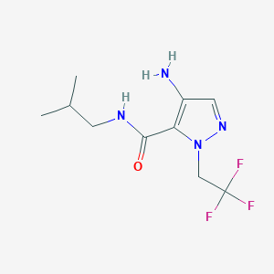 molecular formula C10H15F3N4O B2951202 4-amino-N-(2-methylpropyl)-1-(2,2,2-trifluoroethyl)-1H-pyrazole-5-carboxamide CAS No. 2101195-27-9