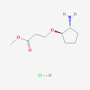 molecular formula C9H18ClNO3 B2951214 Methyl 3-[(1R,2R)-2-aminocyclopentyl]oxypropanoate;hydrochloride CAS No. 2580114-18-5