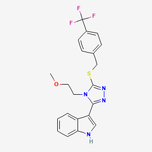 3-(4-(2-methoxyethyl)-5-((4-(trifluoromethyl)benzyl)thio)-4H-1,2,4-triazol-3-yl)-1H-indole