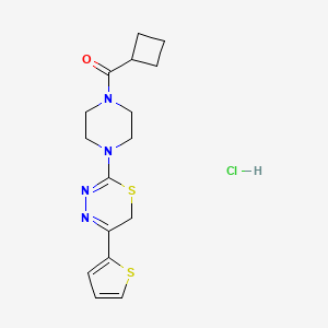 cyclobutyl(4-(5-(thiophen-2-yl)-6H-1,3,4-thiadiazin-2-yl)piperazin-1-yl)methanone hydrochloride