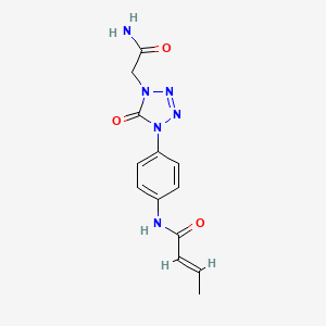 (E)-N-(4-(4-(2-amino-2-oxoethyl)-5-oxo-4,5-dihydro-1H-tetrazol-1-yl)phenyl)but-2-enamide