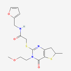 N-(furan-2-ylmethyl)-2-((3-(2-methoxyethyl)-6-methyl-4-oxo-3,4,6,7-tetrahydrothieno[3,2-d]pyrimidin-2-yl)thio)acetamide