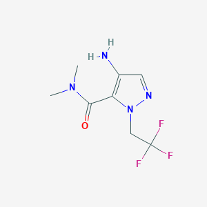 molecular formula C8H11F3N4O B2951245 4-Amino-N,N-dimethyl-1-(2,2,2-trifluoroethyl)-1H-pyrazole-5-carboxamide CAS No. 2101196-39-6