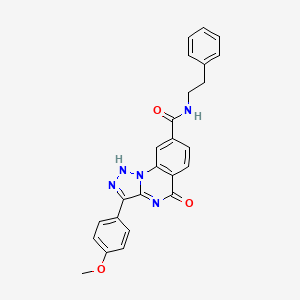 molecular formula C25H21N5O3 B2951285 3-(4-methoxyphenyl)-5-oxo-N-(2-phenylethyl)-4,5-dihydro[1,2,3]triazolo[1,5-a]quinazoline-8-carboxamide CAS No. 1031934-49-2