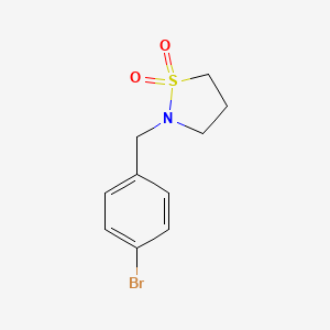 molecular formula C10H12BrNO2S B2951327 2-(4-Bromobenzyl)isothiazolidine 1,1-dioxide CAS No. 950785-37-2