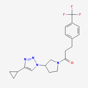 1-(3-(4-cyclopropyl-1H-1,2,3-triazol-1-yl)pyrrolidin-1-yl)-3-(4-(trifluoromethyl)phenyl)propan-1-one