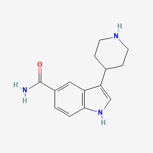 molecular formula C14H17N3O B2951362 3-(piperidin-4-yl)-1H-indole-5-carboxamide CAS No. 177940-51-1