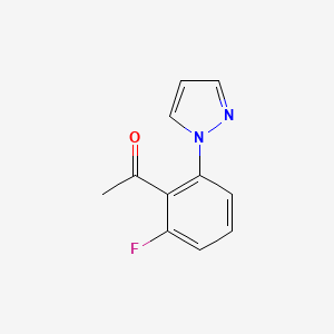 molecular formula C11H9FN2O B2951410 1-[2-fluoro-6-(1H-pyrazol-1-yl)phenyl]ethan-1-one CAS No. 1019073-03-0