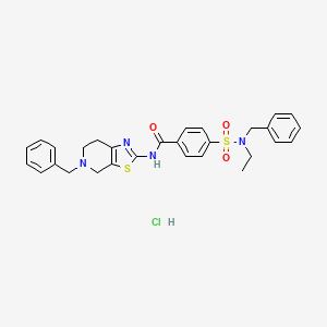 molecular formula C29H31ClN4O3S2 B2951413 N-(5-benzyl-4,5,6,7-tetrahydrothiazolo[5,4-c]pyridin-2-yl)-4-(N-benzyl-N-ethylsulfamoyl)benzamide hydrochloride CAS No. 1185162-74-6