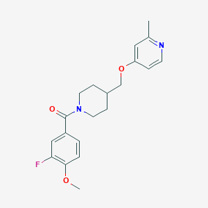 B2951431 (3-Fluoro-4-methoxyphenyl)-[4-[(2-methylpyridin-4-yl)oxymethyl]piperidin-1-yl]methanone CAS No. 2379993-50-5