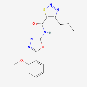 molecular formula C15H15N5O3S B2951439 N-(5-(2-methoxyphenyl)-1,3,4-oxadiazol-2-yl)-4-propyl-1,2,3-thiadiazole-5-carboxamide CAS No. 1203001-43-7
