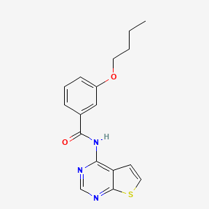 molecular formula C17H17N3O2S B2951447 3-butoxy-N-(thieno[2,3-d]pyrimidin-4-yl)benzamide CAS No. 1004053-43-3