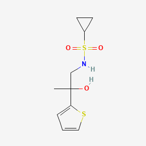 molecular formula C10H15NO3S2 B2951459 N-(2-hydroxy-2-(thiophen-2-yl)propyl)cyclopropanesulfonamide CAS No. 1351585-49-3