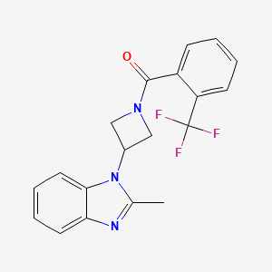 molecular formula C19H16F3N3O B2951493 2-methyl-1-{1-[2-(trifluoromethyl)benzoyl]azetidin-3-yl}-1H-1,3-benzodiazole CAS No. 2380194-69-2
