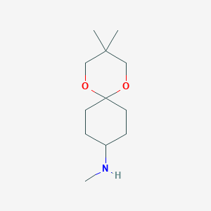 molecular formula C12H23NO2 B029515 N,3,3-trimethyl-1,5-dioxaspiro[5.5]undecan-9-amine CAS No. 158747-11-6