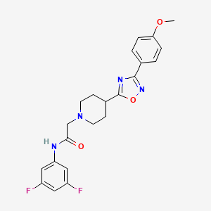 molecular formula C22H22F2N4O3 B2951507 N-(3,5-difluorophenyl)-2-(4-(3-(4-methoxyphenyl)-1,2,4-oxadiazol-5-yl)piperidin-1-yl)acetamide CAS No. 1251703-76-0
