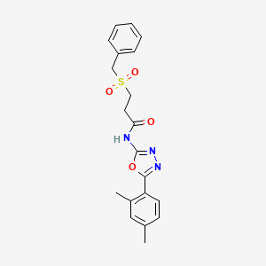 3-(benzylsulfonyl)-N-(5-(2,4-dimethylphenyl)-1,3,4-oxadiazol-2-yl)propanamide