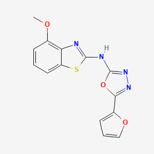 molecular formula C14H10N4O3S B2951567 5-(furan-2-yl)-N-(4-methoxybenzo[d]thiazol-2-yl)-1,3,4-oxadiazol-2-amine CAS No. 862974-20-7
