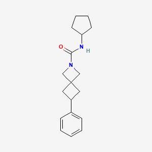 molecular formula C18H24N2O B2951569 N-Cyclopentyl-6-phenyl-2-azaspiro[3.3]heptane-2-carboxamide CAS No. 2380064-31-1