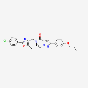 2-(4-butoxyphenyl)-5-((2-(4-chlorophenyl)-5-methyloxazol-4-yl)methyl)pyrazolo[1,5-a]pyrazin-4(5H)-one