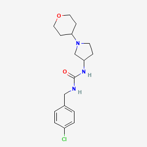 1-[(4-Chlorophenyl)methyl]-3-[1-(oxan-4-yl)pyrrolidin-3-yl]urea