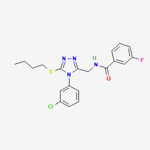 N-[[5-butylsulfanyl-4-(3-chlorophenyl)-1,2,4-triazol-3-yl]methyl]-3-fluorobenzamide