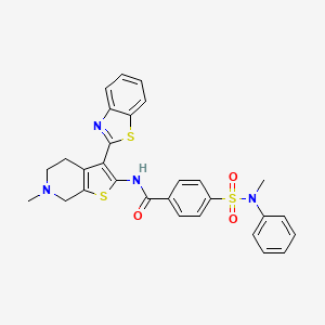 N-[3-(1,3-benzothiazol-2-yl)-6-methyl-5,7-dihydro-4H-thieno[2,3-c]pyridin-2-yl]-4-[methyl(phenyl)sulfamoyl]benzamide