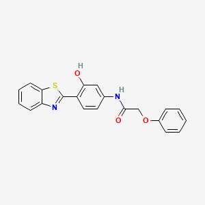molecular formula C21H16N2O3S B2951596 N-[4-(1,3-benzothiazol-2-yl)-3-hydroxyphenyl]-2-phenoxyacetamide CAS No. 391867-52-0