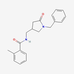 molecular formula C20H22N2O2 B2951615 N-((1-benzyl-5-oxopyrrolidin-3-yl)methyl)-2-methylbenzamide CAS No. 954687-24-2