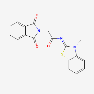molecular formula C18H13N3O3S B2951625 (Z)-2-(1,3-dioxoisoindolin-2-yl)-N-(3-methylbenzo[d]thiazol-2(3H)-ylidene)acetamide CAS No. 477545-74-7
