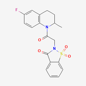 2-(2-(6-fluoro-2-methyl-3,4-dihydroquinolin-1(2H)-yl)-2-oxoethyl)benzo[d]isothiazol-3(2H)-one 1,1-dioxide