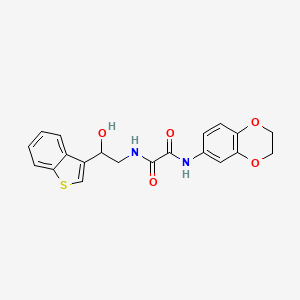 molecular formula C20H18N2O5S B2951636 N1-(2-(benzo[b]thiophen-3-yl)-2-hydroxyethyl)-N2-(2,3-dihydrobenzo[b][1,4]dioxin-6-yl)oxalamide CAS No. 2034571-20-3