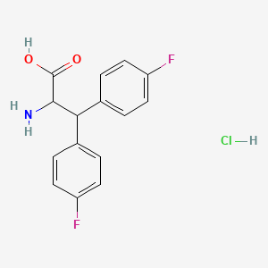 molecular formula C15H14ClF2NO2 B2951641 2-Amino-3,3-bis(4-fluorophenyl)propanoic acid hydrochloride CAS No. 915134-71-3