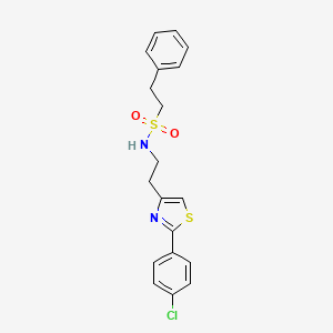 molecular formula C19H19ClN2O2S2 B2951645 N-[2-[2-(4-chlorophenyl)-1,3-thiazol-4-yl]ethyl]-2-phenylethanesulfonamide CAS No. 933018-97-4
