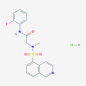 molecular formula C18H17ClFN3O3S B2951655 N-(2-fluorophenyl)-2-(N-methylisoquinoline-5-sulfonamido)acetamide hydrochloride CAS No. 1216623-31-2