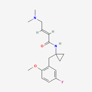 molecular formula C17H23FN2O2 B2951685 (E)-4-(Dimethylamino)-N-[1-[(5-fluoro-2-methoxyphenyl)methyl]cyclopropyl]but-2-enamide CAS No. 2411337-72-7