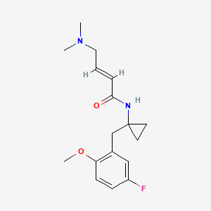 (E)-4-(Dimethylamino)-N-[1-[(5-fluoro-2-methoxyphenyl)methyl]cyclopropyl]but-2-enamide