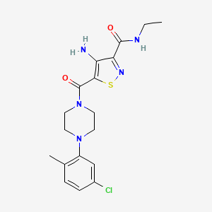 4-amino-5-(4-(5-chloro-2-methylphenyl)piperazine-1-carbonyl)-N-ethylisothiazole-3-carboxamide