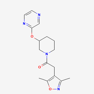 2-(3,5-Dimethylisoxazol-4-yl)-1-(3-(pyrazin-2-yloxy)piperidin-1-yl)ethanone
