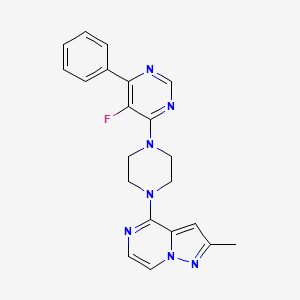 4-[4-(5-Fluoro-6-phenylpyrimidin-4-yl)piperazin-1-yl]-2-methylpyrazolo[1,5-a]pyrazine
