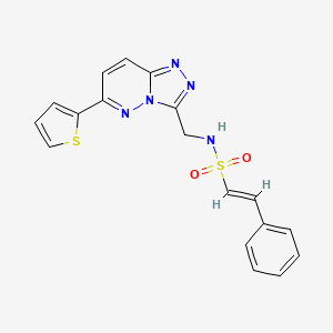 (E)-2-phenyl-N-((6-(thiophen-2-yl)-[1,2,4]triazolo[4,3-b]pyridazin-3-yl)methyl)ethenesulfonamide