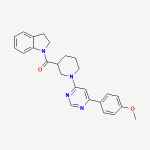Indolin-1-yl(1-(6-(4-methoxyphenyl)pyrimidin-4-yl)piperidin-3-yl)methanone
