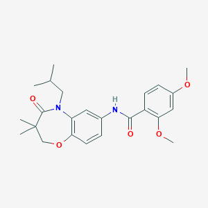 molecular formula C24H30N2O5 B2951722 N-(5-isobutyl-3,3-dimethyl-4-oxo-2,3,4,5-tetrahydrobenzo[b][1,4]oxazepin-7-yl)-2,4-dimethoxybenzamide CAS No. 921865-38-5