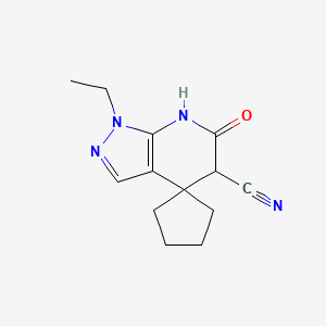 1'-Ethyl-6'-oxo-1',5',6',7'-tetrahydrospiro[cyclopentane-1,4'-pyrazolo[3,4-b]pyridine]-5'-carbonitrile
