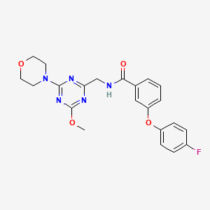 3-(4-fluorophenoxy)-N-((4-methoxy-6-morpholino-1,3,5-triazin-2-yl)methyl)benzamide