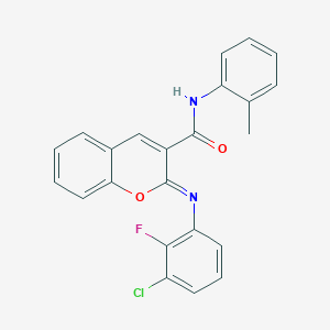 (2Z)-2-[(3-chloro-2-fluorophenyl)imino]-N-(2-methylphenyl)-2H-chromene-3-carboxamide