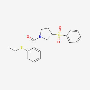(2-(Ethylthio)phenyl)(3-(phenylsulfonyl)pyrrolidin-1-yl)methanone