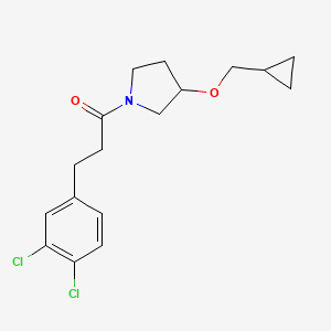 1-(3-(Cyclopropylmethoxy)pyrrolidin-1-yl)-3-(3,4-dichlorophenyl)propan-1-one